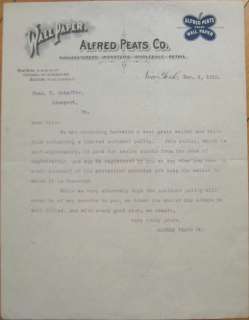 1910 Letterhead Alfred Peats Company, Prize Wall Paper  