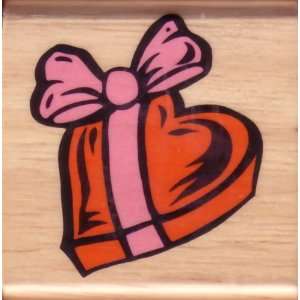  Heart Candy Box with Bow Valentine Rubber Stamp by Canadian 