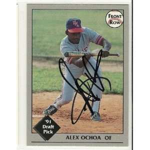  Alex Ochoa Signed Card 1991 Front Row Mets: Everything 