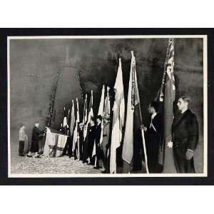  1936 Winter Olympics Nations Flags Decorations Print 