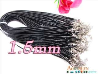  1.5mm 18 Black Leather Necklace For Jewelry Making 