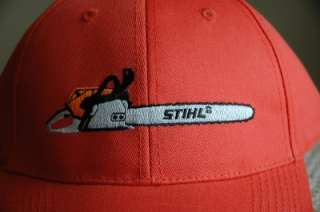 Orange STIHL Hat with Chain Saw  