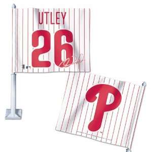  MLB Chase Utley Car Flag   Set of 2: Sports & Outdoors