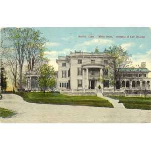  1912 Vintage Postcard Residence of Carl Stoeckel White 