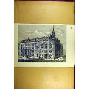  1877 Dock House India Company Billiter Square Old Print 