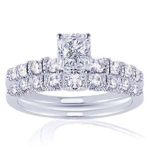   Radiant Cut Diamond Wedding Rings Set FLAWLESS: Fascinating Diamonds