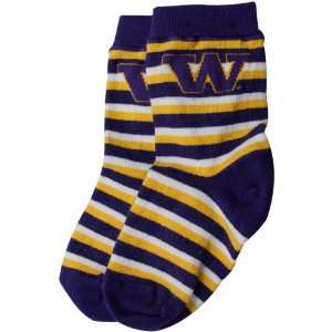   Huskies Toddler Sport Stripe Socks   Purple Gold: Sports & Outdoors