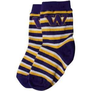   Huskies Toddler Sport Stripe Socks   Purple Gold