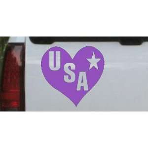  Purple 20in X 19.3in    USA Heart Military Car Window Wall 