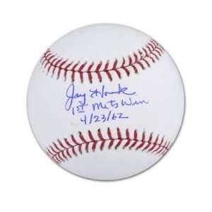  Jay Hook Autographed Baseball  Details: 1st Mets Win 4 23 