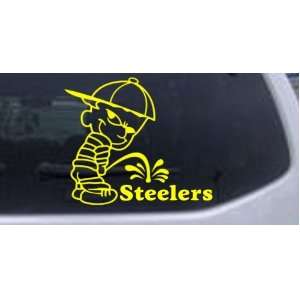 Pee on Steelers Car Window Wall Laptop Decal Sticker    Yellow 22in X 