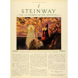 Ad Steinway Piano Music F Luis Mora Sons Religious Angel Halo Musical 