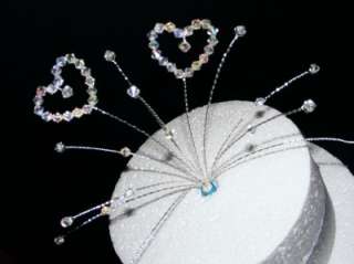 Crystal Heart Wedding Caker Topper Decoration  