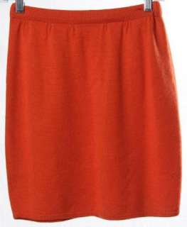 St. John Orange Tangerine Size 2 Knit Womans Pencil Skirt  