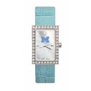   Michigan Wolverines Womens Starlette Leather Watch: Sports & Outdoors
