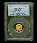 1903 Gold $1 PCGS MS 62 McKinley Gold Commemorative