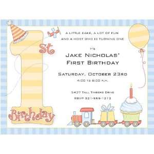   Party Invitations   1st Birthday Party Boy Invitation: Toys & Games