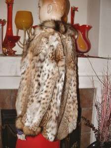 BRAND NEW STUNNING SPOTTED LYNX FUR JACKET COAT S M  