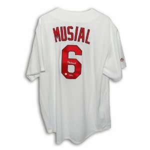 Autographed Stan Musial St. Louis Cardinals Throwback Majestic Jersey 