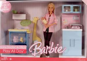 Barbie Play All Day ~ Baby Doctor & Office ~ NIB 027084364491  