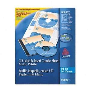  Avery 8696 CD/DVD Label/Jewel Case Insert Combo sheets 