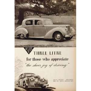  1952 Ad Alvis Three Litre Saloon Sedan British Car Auto 