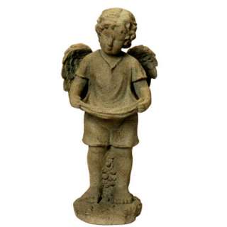   this beautifully sculpted cherub bird feed will bring the spiritual