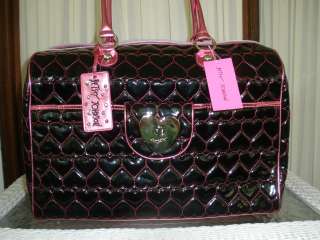   Mine Pink Quilted Hearts Luggage Carry on bag NWT 762670863261  