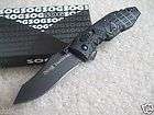 SOG Toothlock Folder Knife Plain Edge VG 10 San Mai Black TiNi Blade 