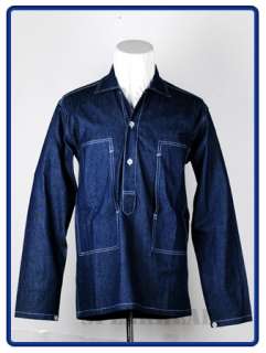 WW2 US Army Indigo Blue Denim Fatigue Jacket L  