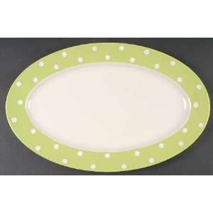 : Spode Baking Days Green Oval Serving Platter, Fine China Dinnerware 