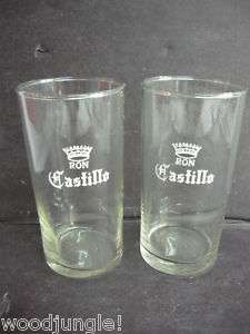 Vintage RON CASTILLO BEER GLASSES BAR DRINK Mexico  