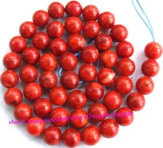 8mm Beautiful Red Grass Coral Round Loose Beads 16  
