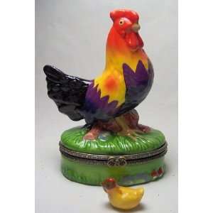 Rooster Chicken Chick Miniature Hinged Trinket PHB