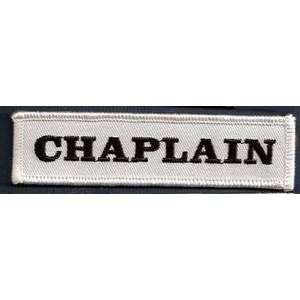  CHAPLAIN WHITE Embroidered Biker Leather Vest Patch 
