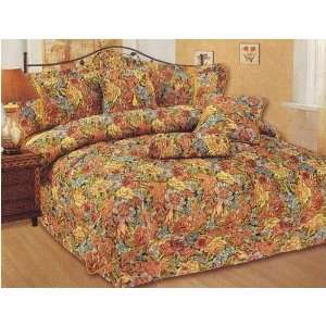   Orange Floral Print Bedding Bed in a Bag Comforter Set: Home & Kitchen