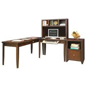  Urban Loft Writing Desk and Hutch in Mocha Office 