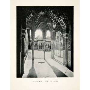  1904 Print Court Lions Alhambra Spain Cultural 