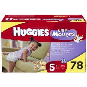  Huggies Little Movers Bonus Large Case Diapers Size 5 78ct 