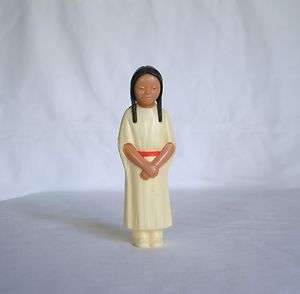 Antique Celluloid Indian Girl Figure Doll American Native Childs Toy 