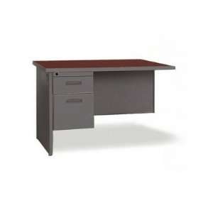     Double Pedestal Credenza, 72x24, Cherry/Charcoal: Office Products