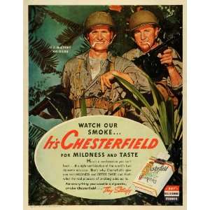  1943 Ad Chesterfield Cigarettes Liggett Myers Tobacco WWII 