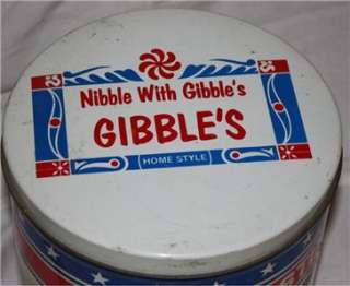 Gibbles Potato Chip Pretzel Can Chambersburg Pa Vtg 76  