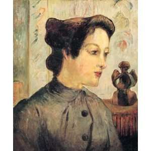 Oil Painting The Woman with the Chignon Paul Gauguin Hand Painted Ar 