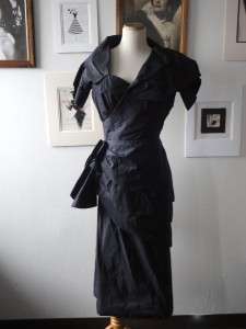 Vintage 50s Black Dress Ceil Chapman? Size M  