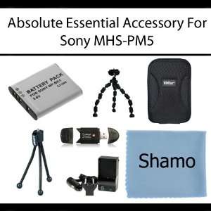 Absolute Essential Accessories Kit For Sony MHS PM5 Bloggie HD 