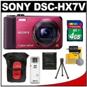  Sony Cyber Shot DSC HX7V Digital Camera (Red) with 3D 