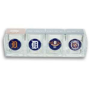  Detroit Tigers Square Shot Glass Set of 4: Sports 