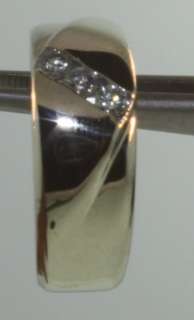 14k white gold .24ct diamond wedding band ring 7 estate  