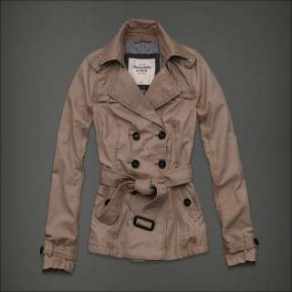 NWT Abercrombie & Fitch Women charlie Trench Jacket Coat Outwear Khaki 